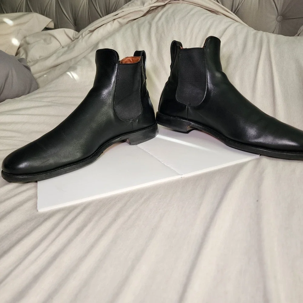 Allen Edmonds Chelsea Boots Men 11.5 D Black Good 7522 Leather Bench Welt Preppy